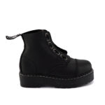 Grinders BULLDOG 10 Eyelet Steel Toe Cap Boots New Black Leather Rock