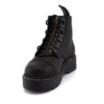 Grinders BULLDOG 10 Eyelet Steel Toe Cap Boots New Black Leather Rock