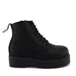 Grinders CHARLIE 8 Eyelet Lace Up Derby Boots Black Leather
