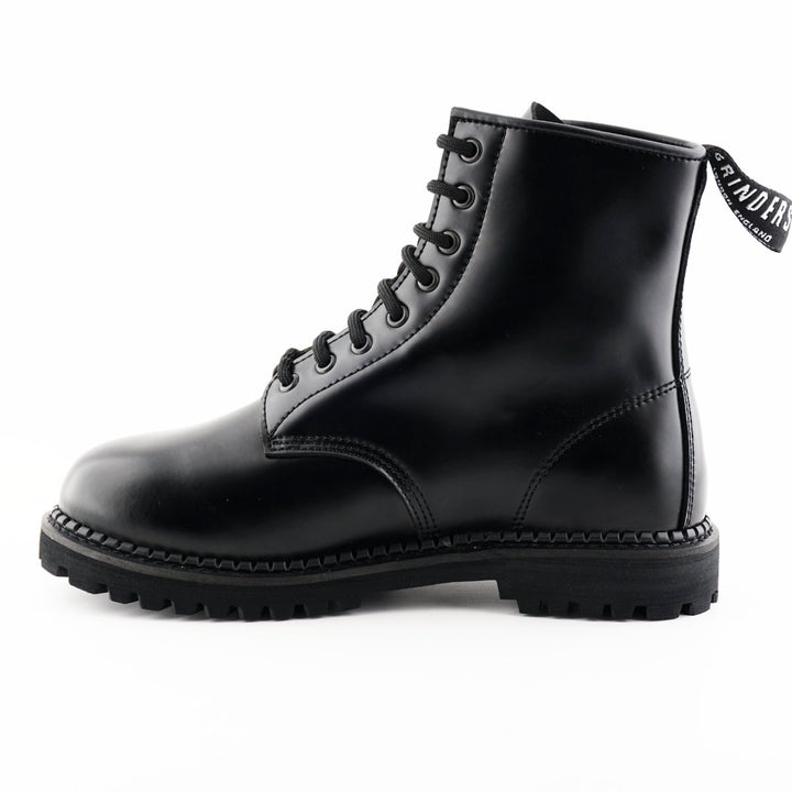 Grinders CEDRIC New Derby Rock 8 Eyelet Boots Black Cherry Red Lace Up