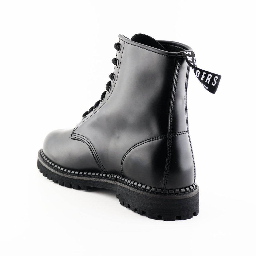 Grinders CEDRIC New Derby Rock 8 Eyelet Boots Black Cherry Red Lace Up