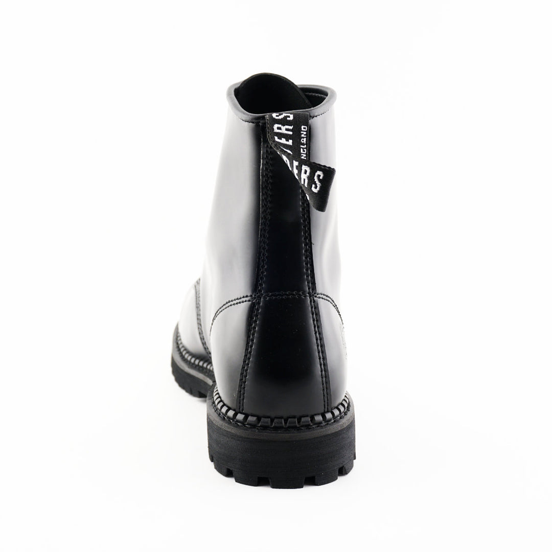 Grinders CEDRIC New Derby Rock 8 Eyelet Boots Black Cherry Red Lace Up