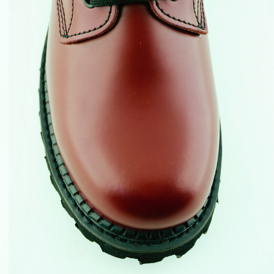 Grinders CEDRIC New Derby Rock 8 Eyelet Boots Black Cherry Red Lace Up