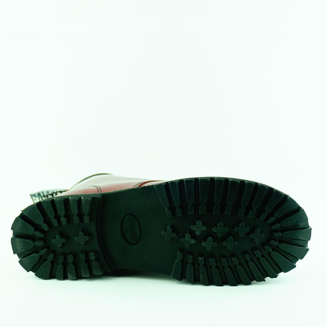 Grinders CEDRIC New Derby Rock 8 Eyelet Boots Black Cherry Red Lace Up