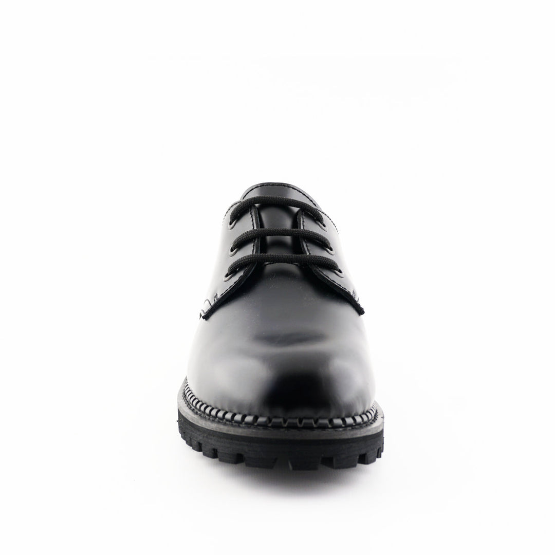 Grinders PERCIVAL New Lace Up Oxford Shoes Rock Black Leather