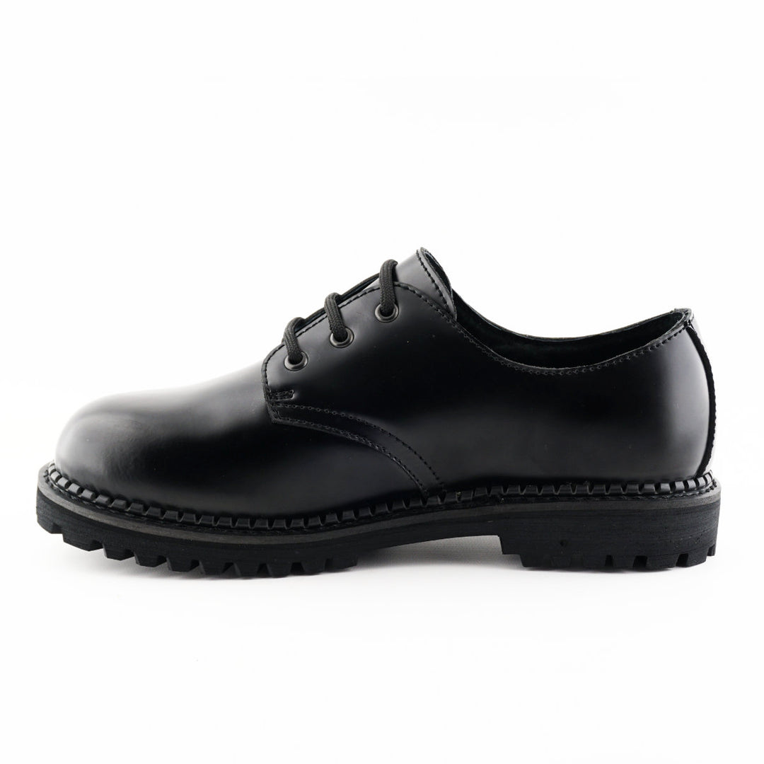Grinders PERCIVAL New Lace Up Oxford Shoes Rock Black Leather