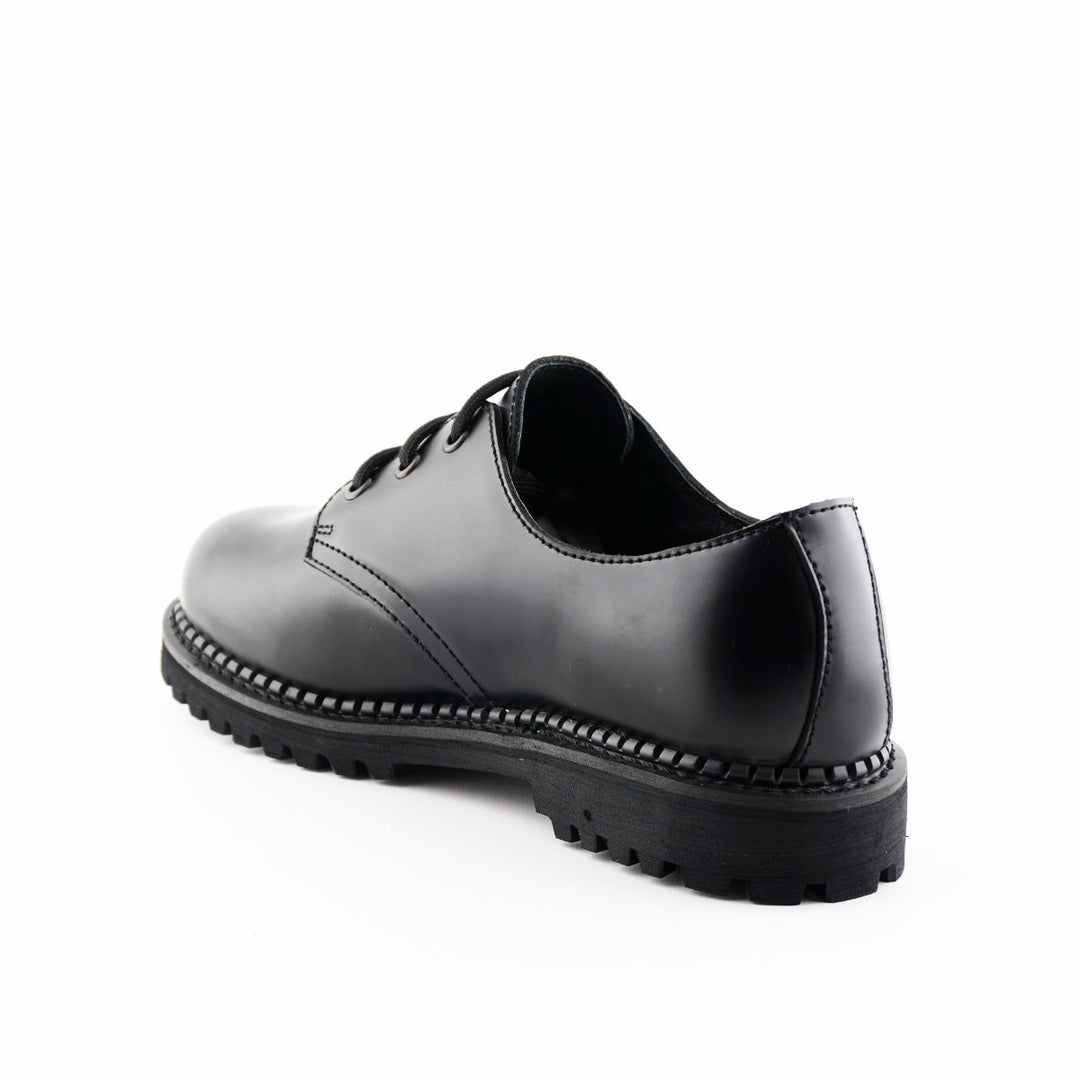 Grinders PERCIVAL New Lace Up Oxford Shoes Rock Black Leather