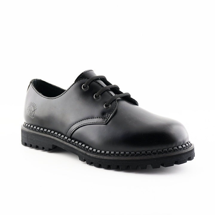 Grinders PERCIVAL New Lace Up Oxford Shoes Rock Black Leather