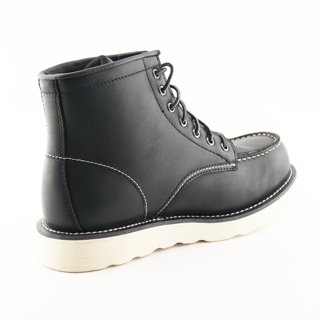 Grinders ALPHA NEW 7 Eyelet Black Brown Leather Rock Safety Steel Cap Lace Up Derby Boots 