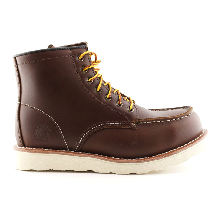 Grinders ALPHA NEW 7 Eyelet Black Brown Leather Rock Safety Steel Cap Lace Up Derby Boots 