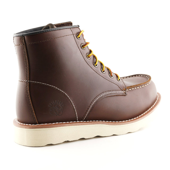 Grinders ALPHA NEW 7 Eyelet Black Brown Leather Rock Safety Steel Cap Lace Up Derby Boots 