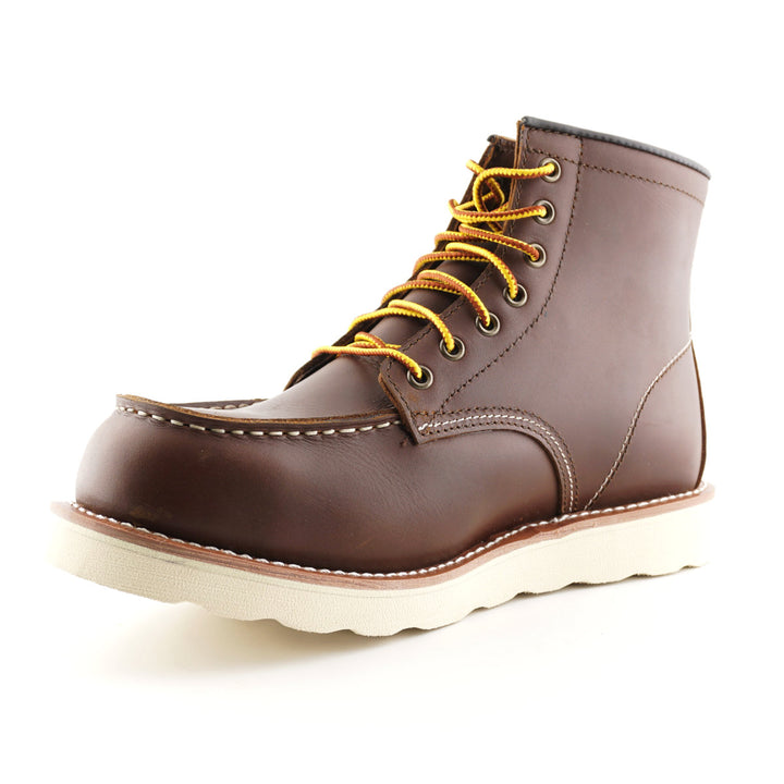 Grinders ALPHA NEW 7 Eyelet Black Brown Leather Rock Safety Steel Cap Lace Up Derby Boots 