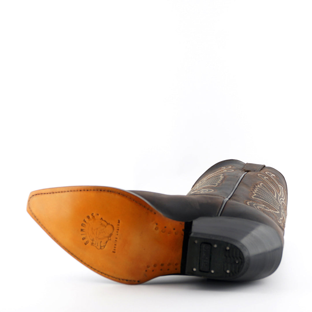 Grinders BUFFALO New Classic Cowboy Western Boots Black Brown Leather