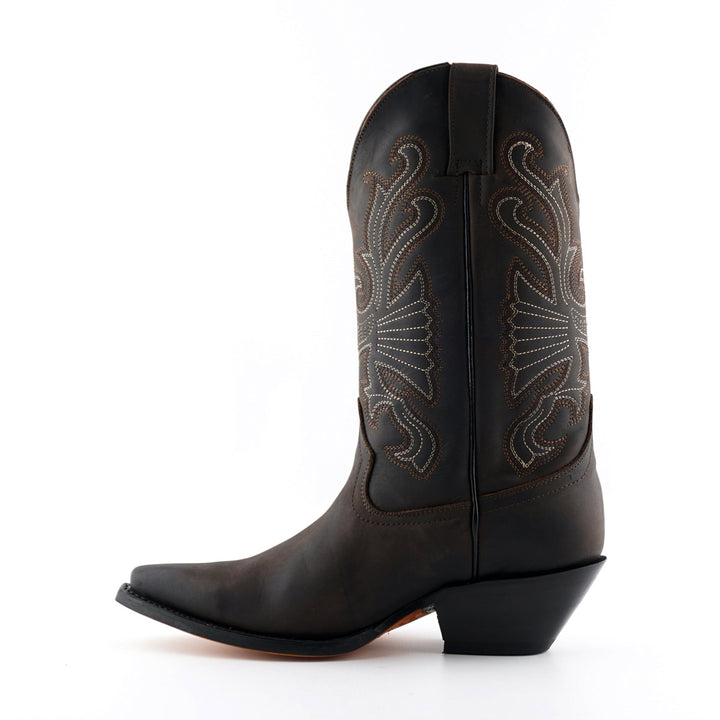 Grinders BUFFALO New Classic Cowboy Western Boots Black Brown Leather
