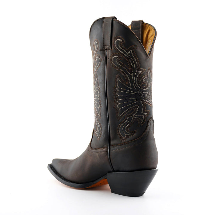 Grinders BUFFALO New Classic Cowboy Western Boots Black Brown Leather