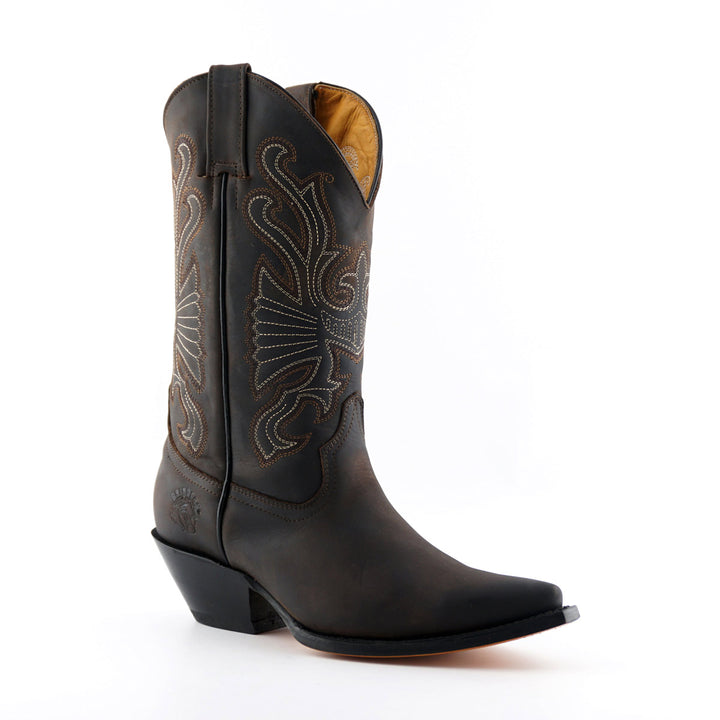 Grinders BUFFALO New Classic Cowboy Western Boots Black Brown Leather