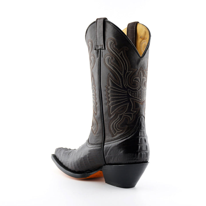 Grinders CAROLINA New Croc Classic Cowboy Western Boots Black Brown Leather