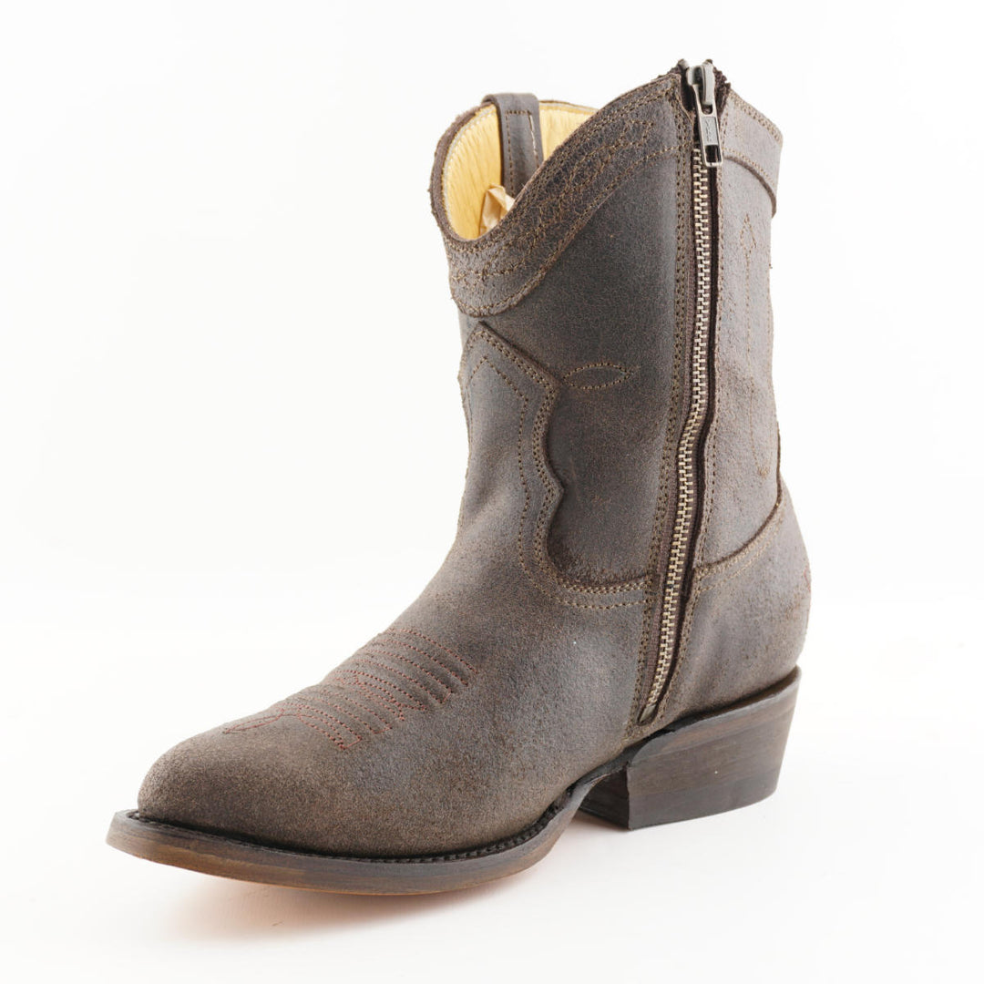 Grinders DAKOTA New Rock Cowboy Western Short Ankle Boots Black Brown Leather