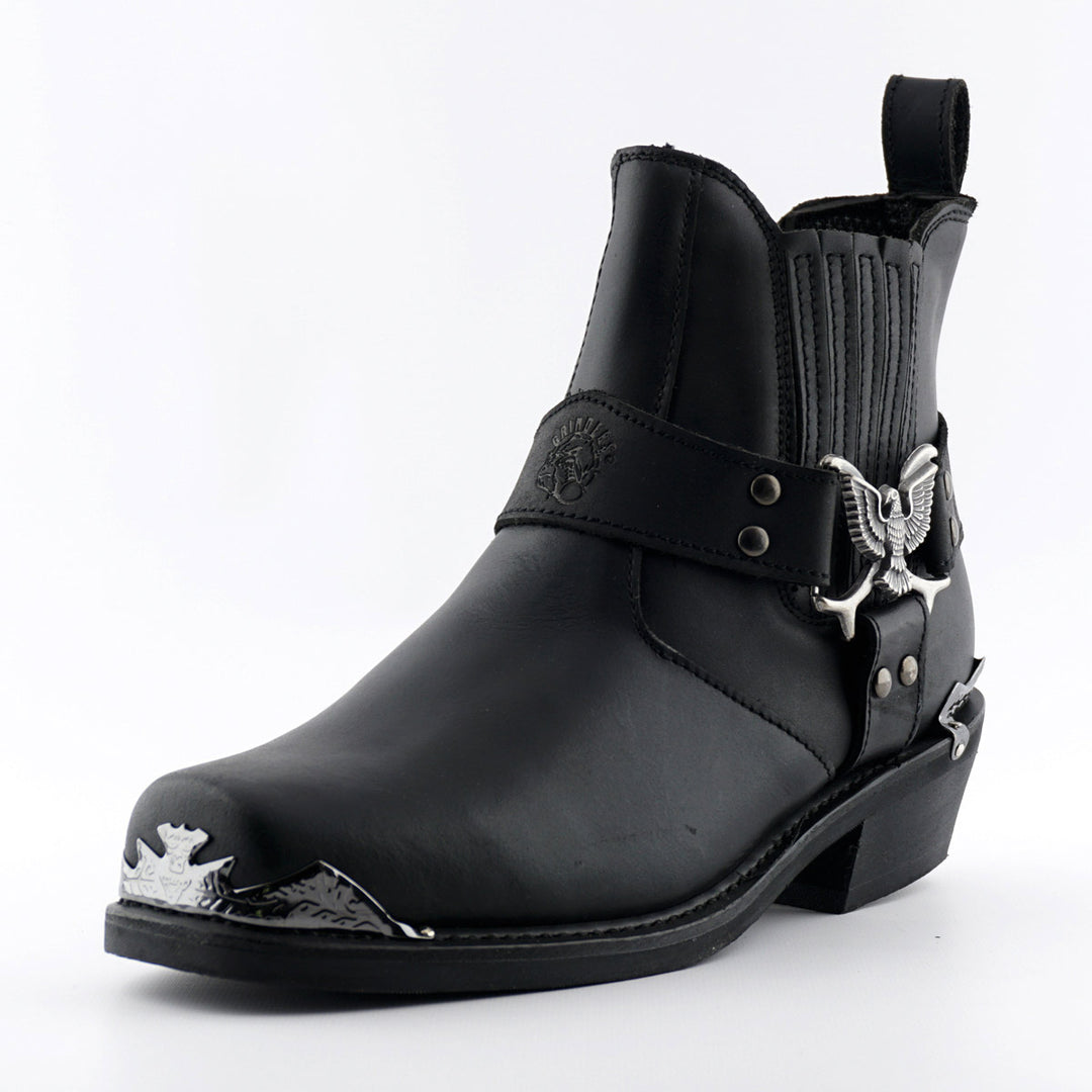 Grinders EAGLE LO New Rock Western Biker Boots Black Leather