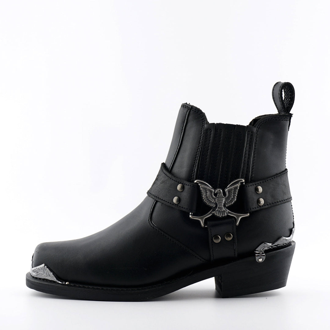 Grinders EAGLE LO New Rock Western Biker Boots Black Leather