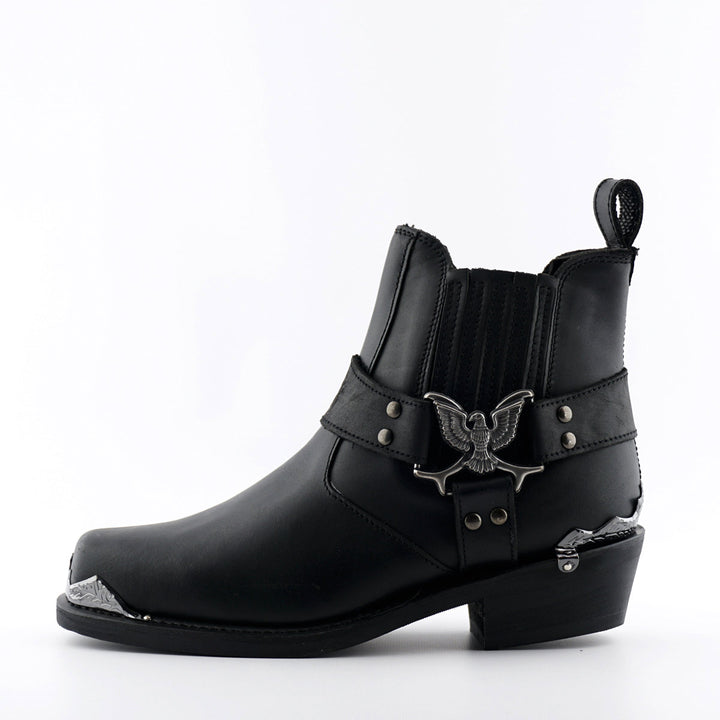Grinders EAGLE LO New Rock Western Biker Boots Black Leather