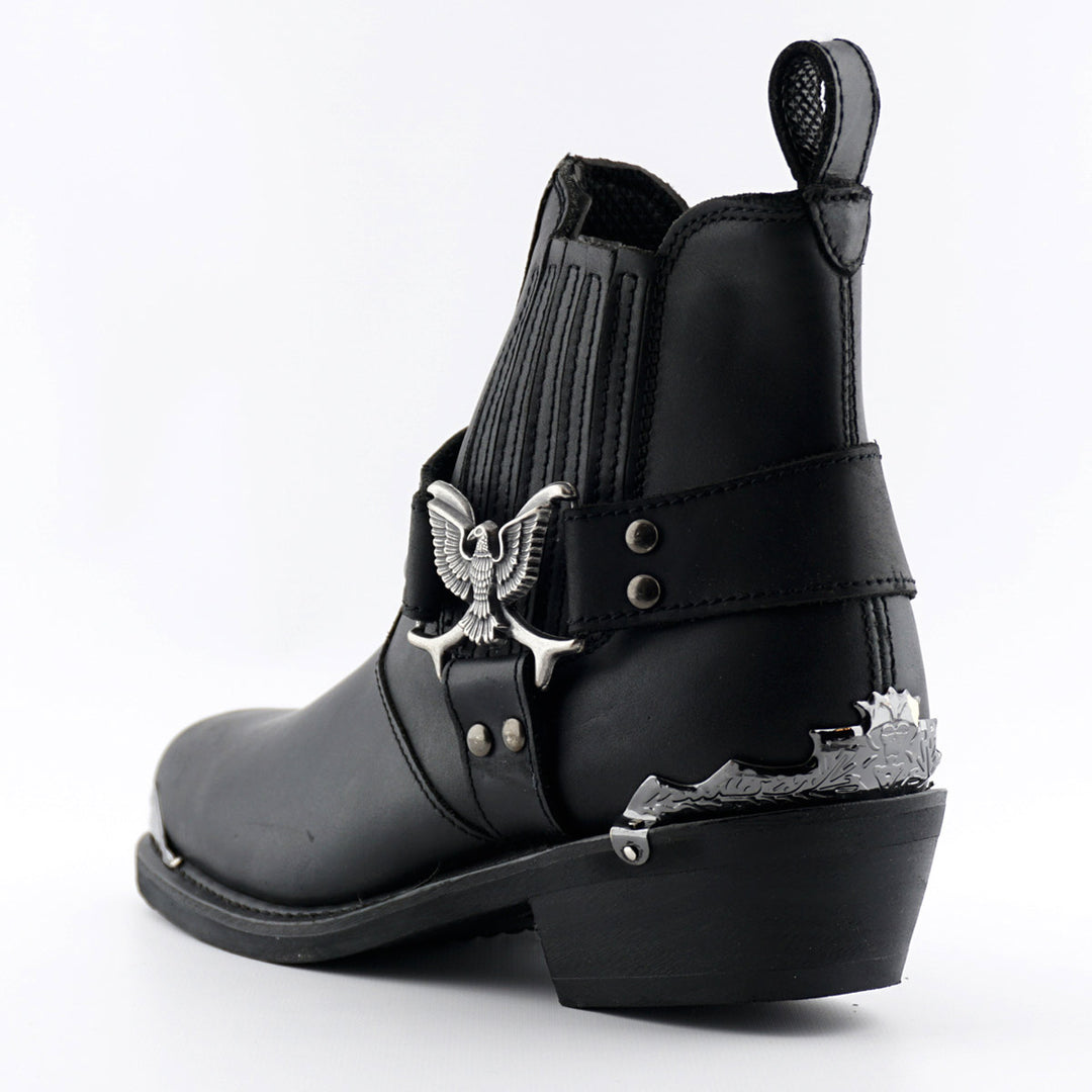 Grinders EAGLE LO New Rock Western Biker Boots Black Leather