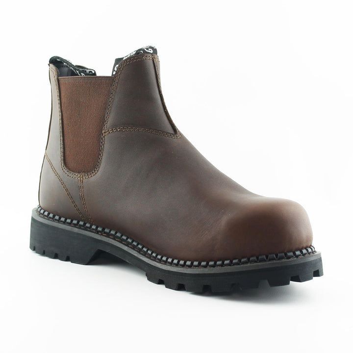Grinders FALCON New Dealer Chelsea Rock boots Black Brown Leather Safety Steel Toe Cap