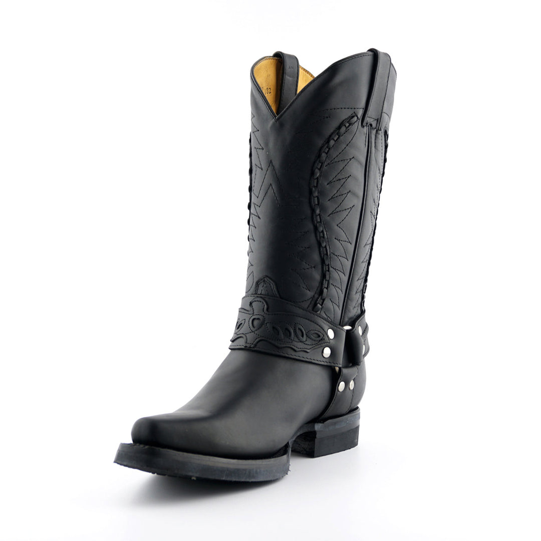 Grinders GALVESTON New Rock Classic Cowboy Western Biker Boots Black Brown Leather