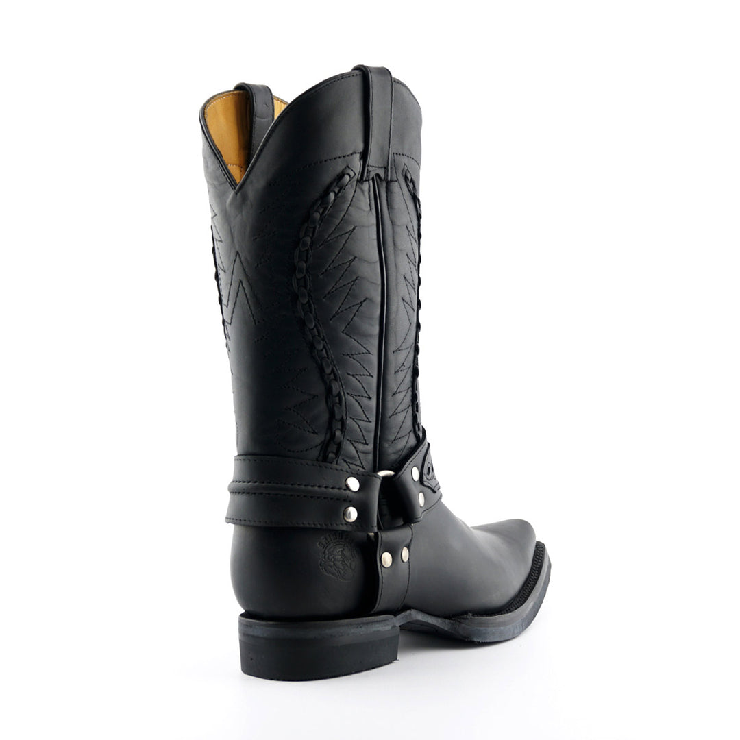 Grinders GALVESTON New Rock Classic Cowboy Western Biker Boots Black Brown Leather