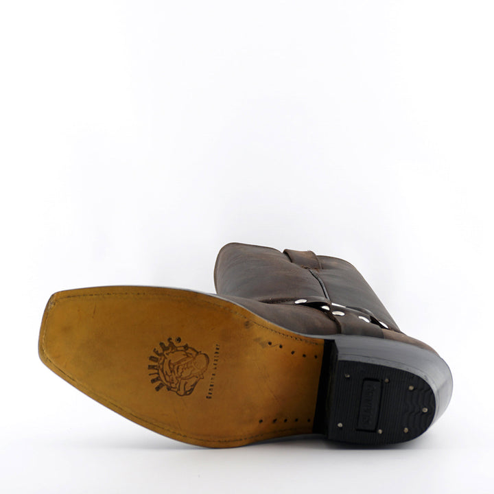 Grinders HARNESS HI New Classic Rock Boots Square Toe Biker Western Boots Black Brown Leather