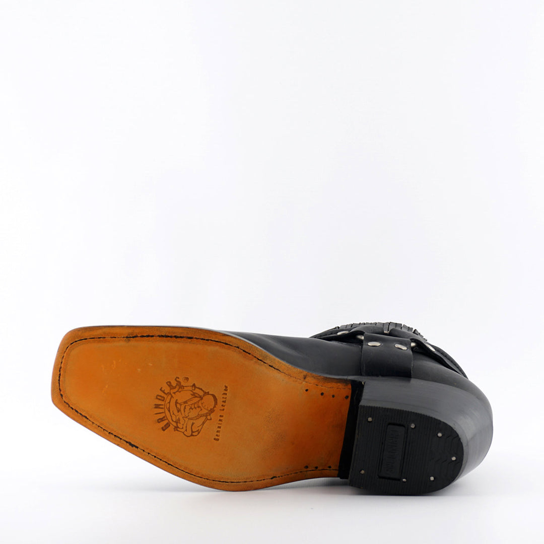 Grinders HARNESS LO New Rock Square Toe Short Ankle Boots Black Brown Leather