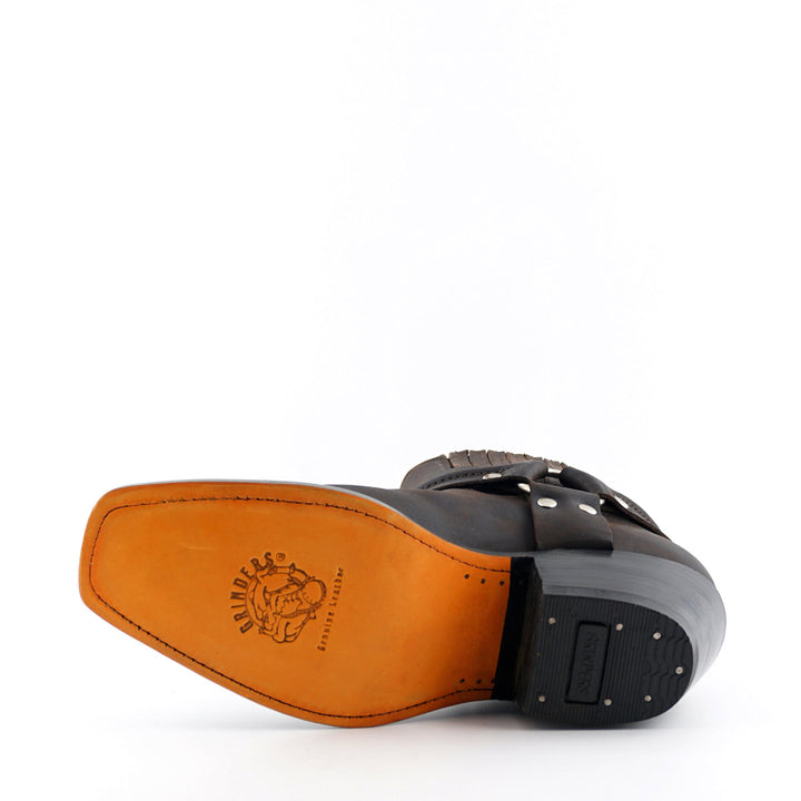 Grinders HARNESS LO New Rock Square Toe Short Ankle Boots Black Brown Leather