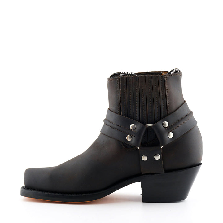 Grinders HARNESS LO New Rock Square Toe Short Ankle Boots Black Brown Leather