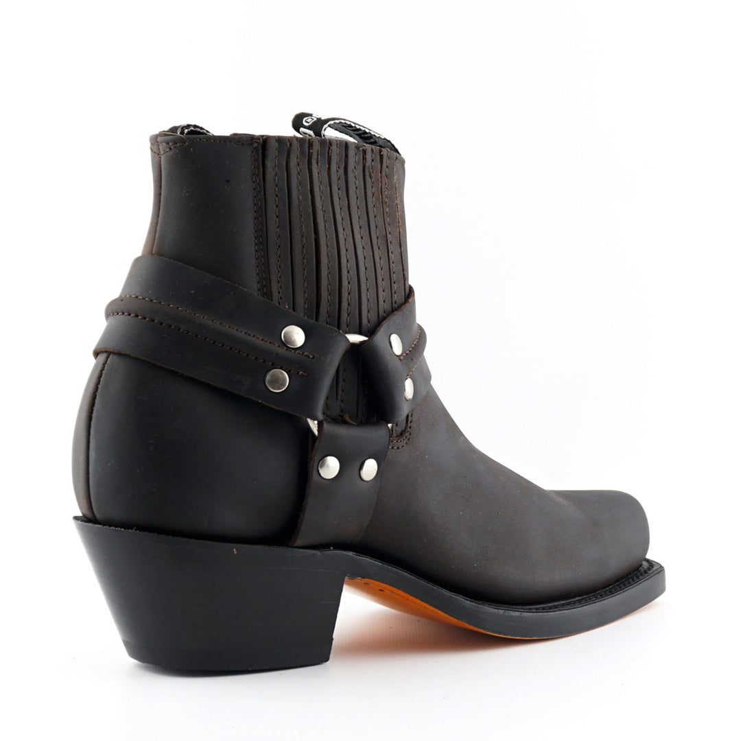 Grinders HARNESS LO New Rock Square Toe Short Ankle Boots Black Brown Leather