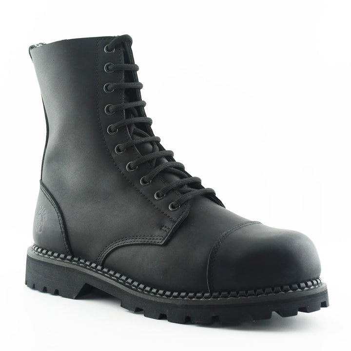 Grinders HUNTER New Black Rock Leather Safety Steel Cap Lace Up Combat Derby Boots
