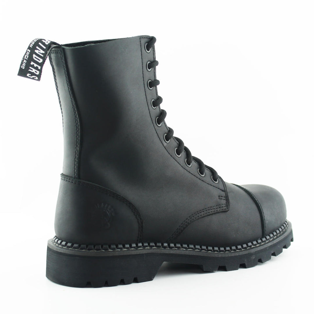 Grinders HUNTER New Black Rock Leather Safety Steel Cap Lace Up Combat Derby Boots