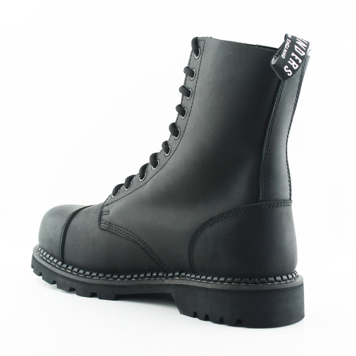 Grinders HUNTER New Black Rock Leather Safety Steel Cap Lace Up Combat Derby Boots