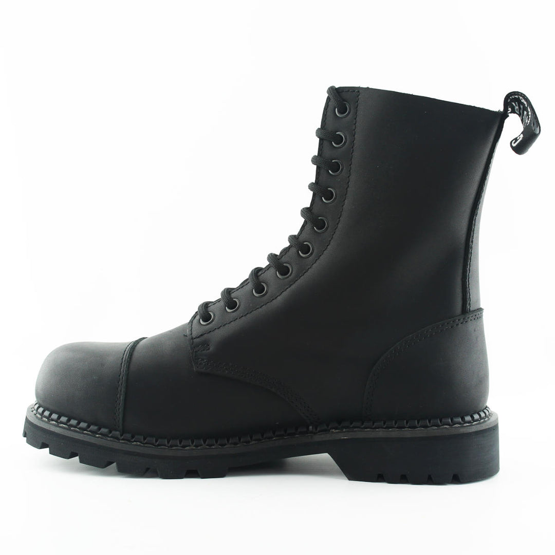Grinders HUNTER New Black Rock Leather Safety Steel Cap Lace Up Combat Derby Boots
