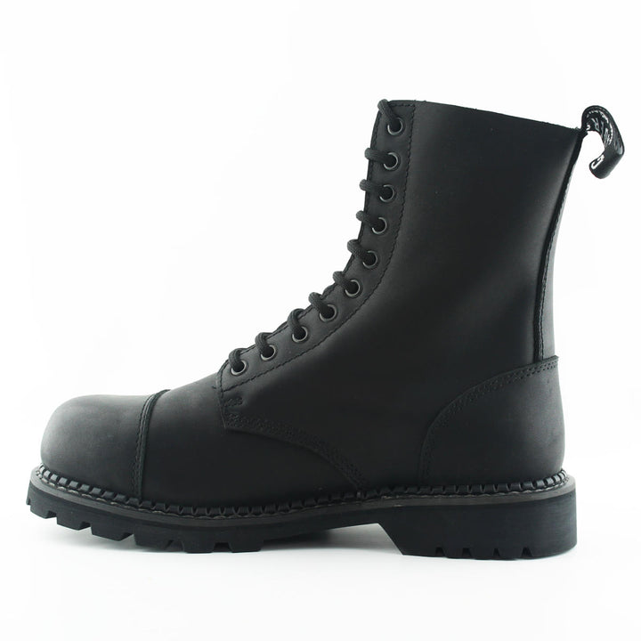 Grinders HUNTER New Black Rock Leather Safety Steel Cap Lace Up Combat Derby Boots