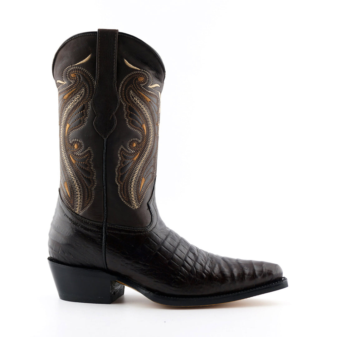 Grinders INDIANA New Ladies Cowboy Western Croc Boots Black Brown Leather