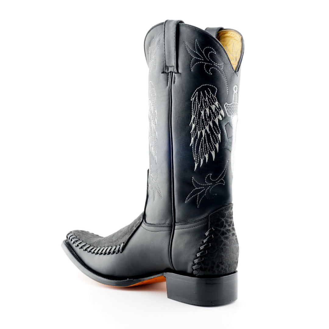 Grinders KANSAS New Cowboy Western Biker Rock Boots Black Brown Leather Square Toe