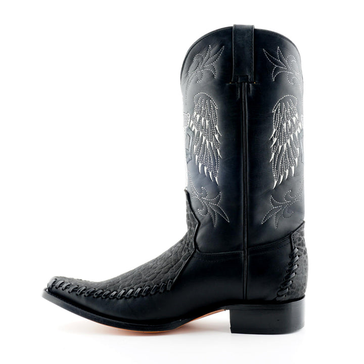 Grinders KANSAS New Cowboy Western Biker Rock Boots Black Brown Leather Square Toe