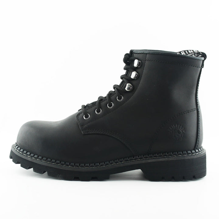 Grinders KESTREL Black Brown Leather Safety Steel Cap Lace Up Combat Boots