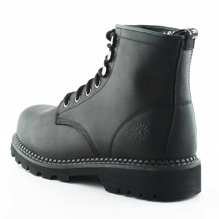 Grinders KESTREL Black Brown Leather Safety Steel Cap Lace Up Combat Boots