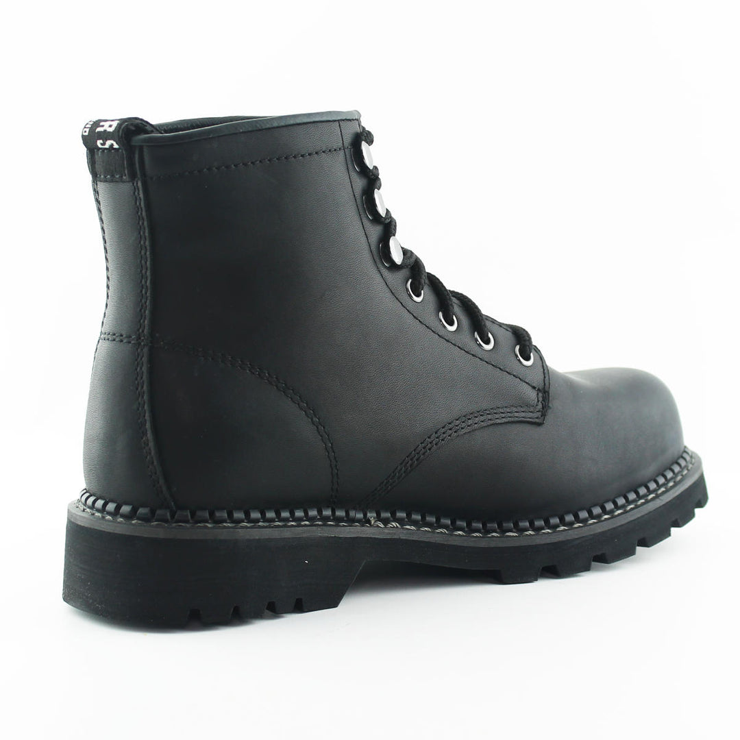 Grinders KESTREL Black Brown Leather Safety Steel Cap Lace Up Combat Boots