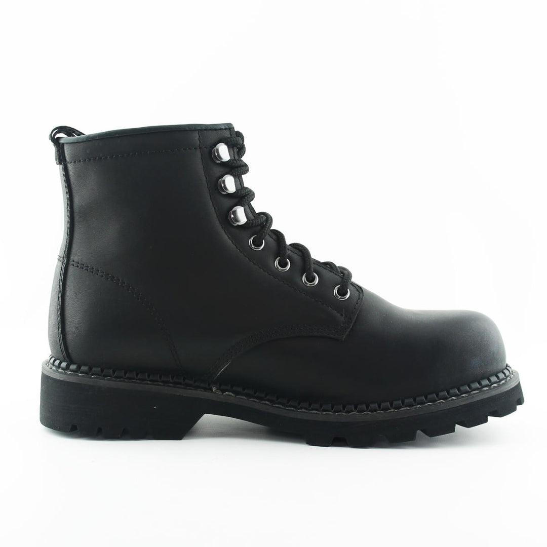 Grinders KESTREL Black Brown Leather Safety Steel Cap Lace Up Combat Boots