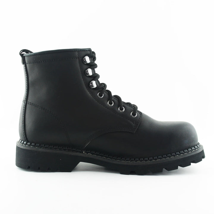 Grinders KESTREL Black Brown Leather Safety Steel Cap Lace Up Combat Boots