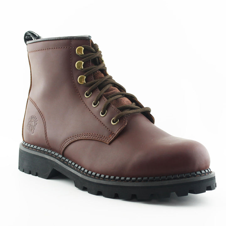 Grinders KESTREL Black Brown Leather Safety Steel Cap Lace Up Combat Boots