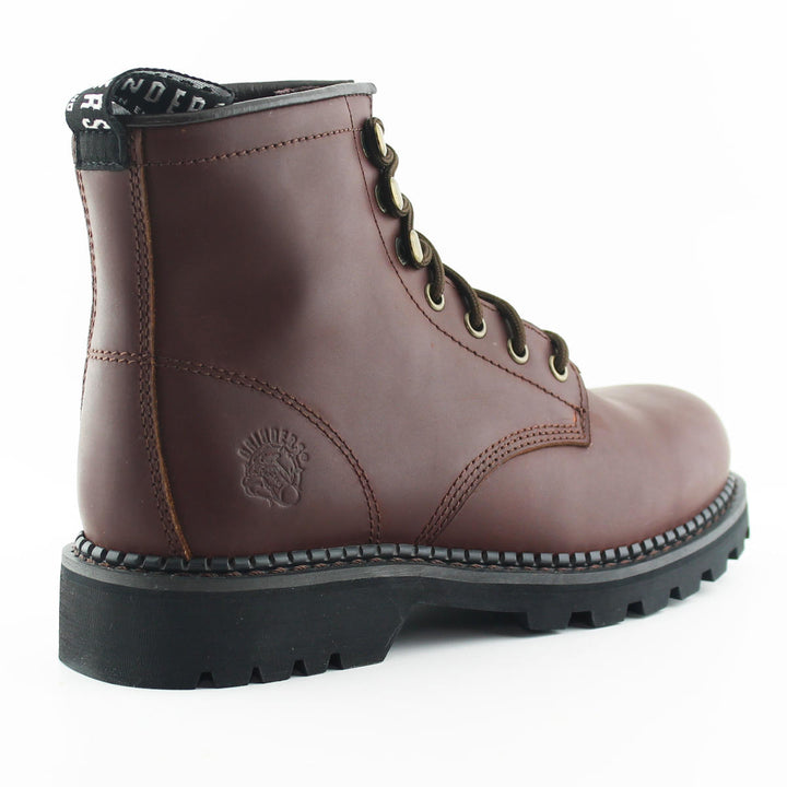 Grinders KESTREL Black Brown Leather Safety Steel Cap Lace Up Combat Boots