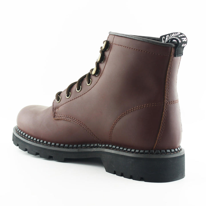 Grinders KESTREL Black Brown Leather Safety Steel Cap Lace Up Combat Boots